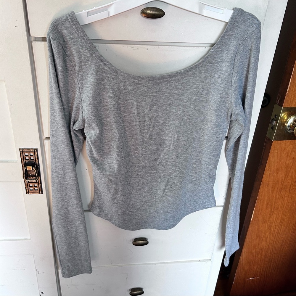 Grey long sleeve top